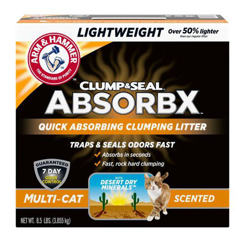 Arm & Hammer Clump & Seal AbsorbX Lightweight Multi-Cat Scented Litter 2ea/8.5 lb