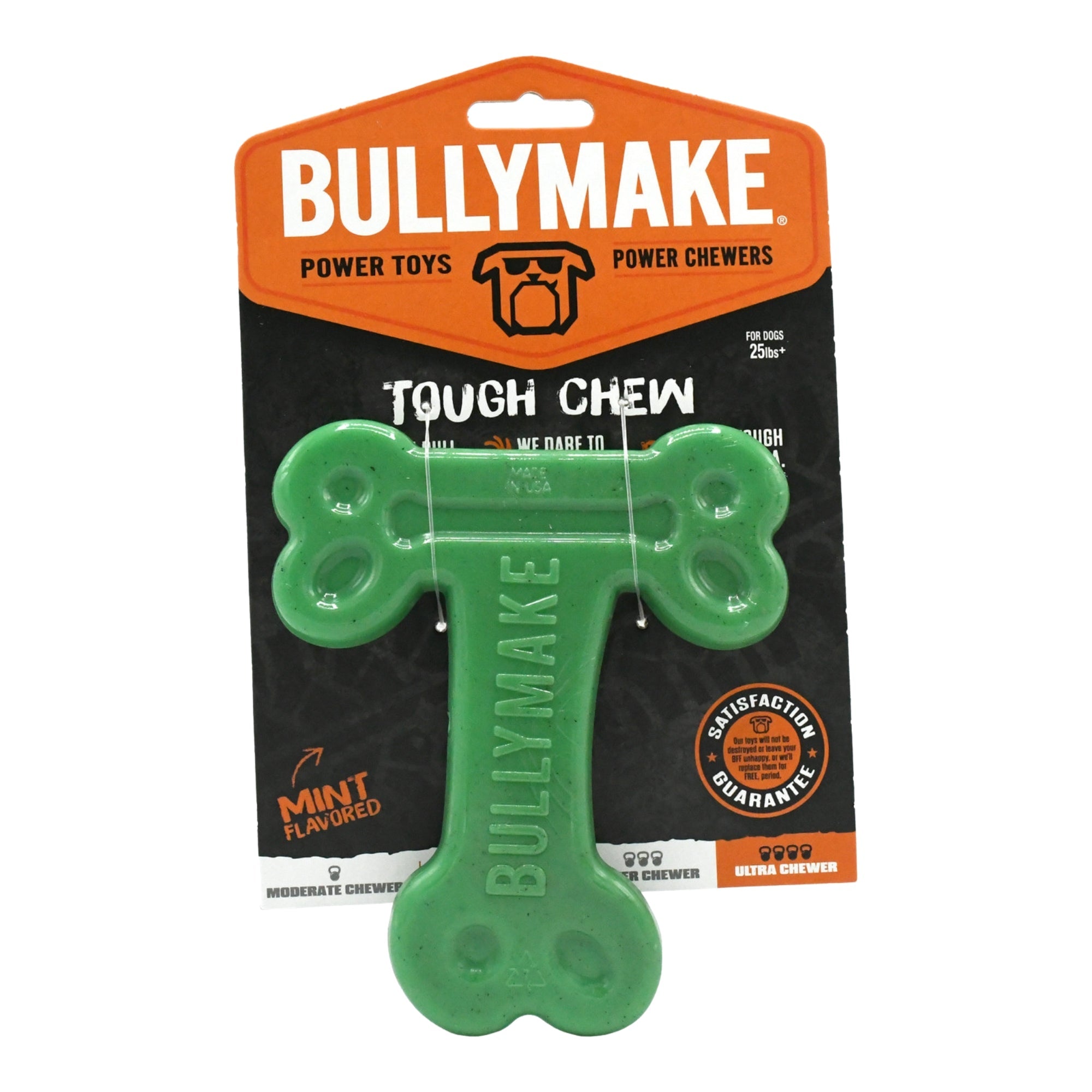 BullyMake Toss n Treat Flavored Dog Chew Toy T Bone Mint 1ea One Si Point Vino Pet Supplies