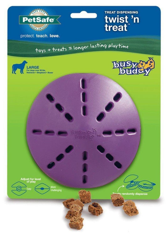 Busy Buddy Twist n Treat Toy Purple 1ea/LG