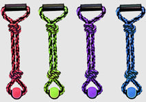 Multipet Nuts for Knots 2-Knot Rope Tug Dog Toy With Tennis Ball Assorted 1ea/20 in