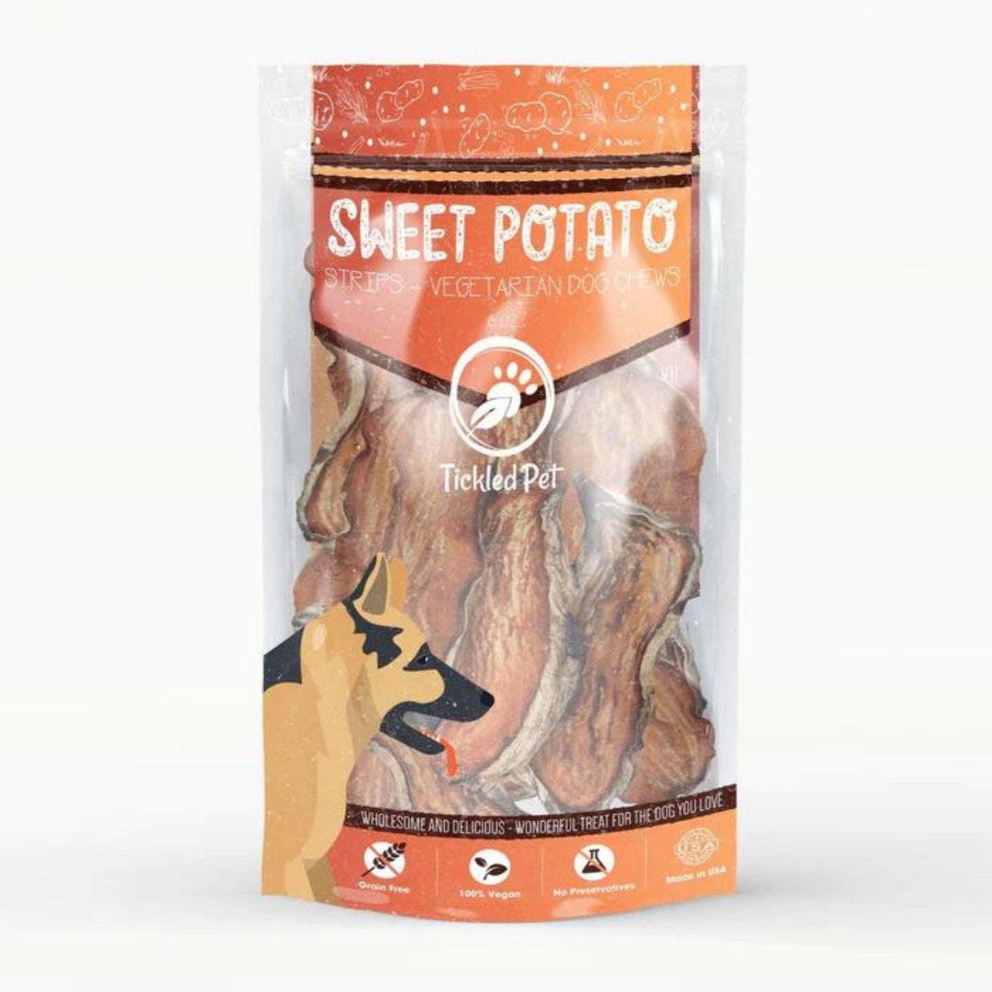 **Tickled Pet Dog 8oz. Sweet Potato Chews Strips