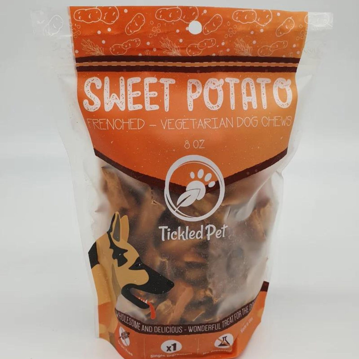 **Tickled Pet Dog 16oz. Sweet Potato Chews Frenched