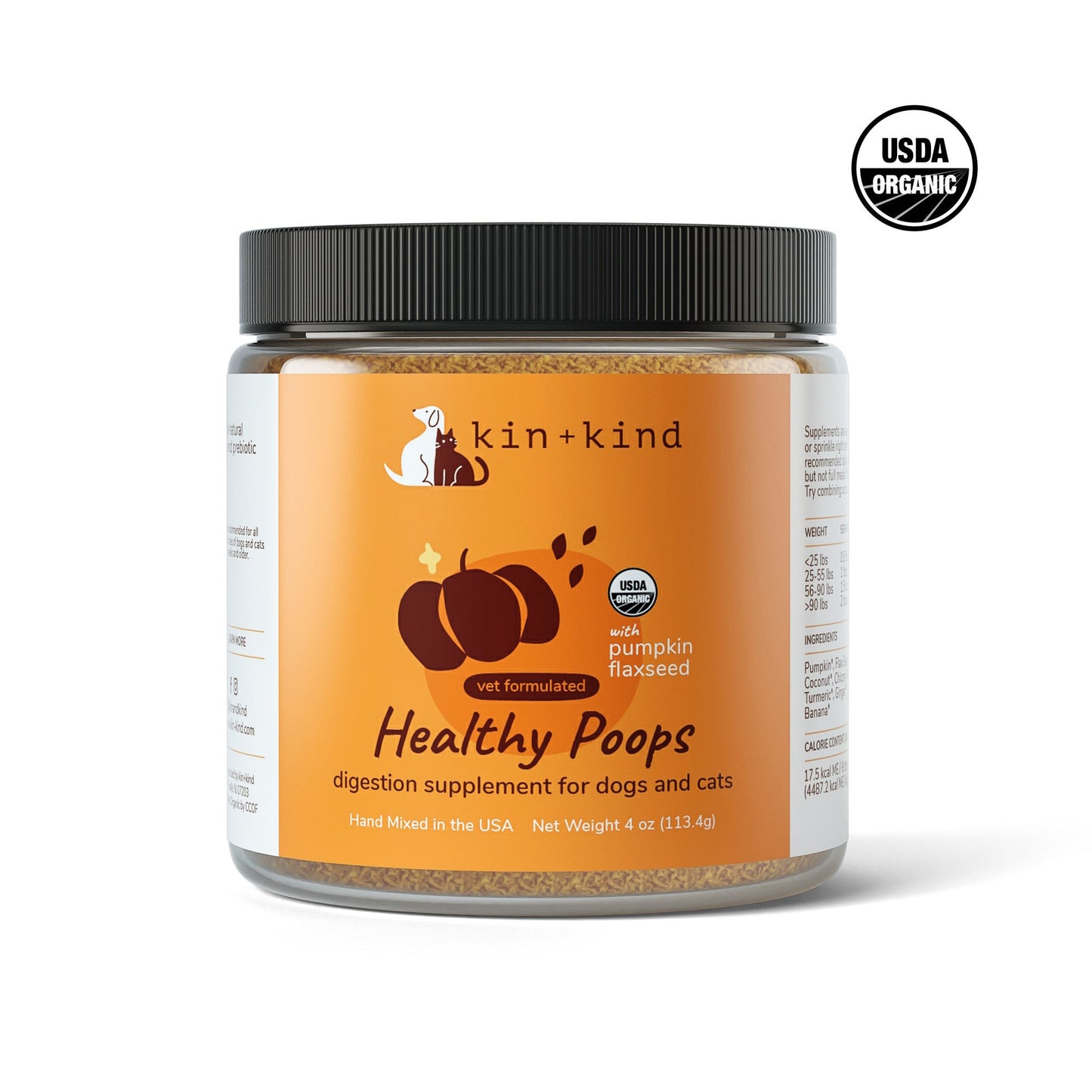 **Kin+Kind Organic Digestion Supplement Healthy Poops Pumkin  4oz.