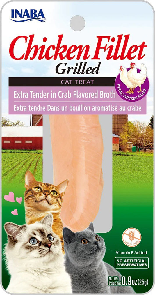 **Inaba Cat Grill Fil Xtnder Chicken /Crab Broth .9Oz/6Ct