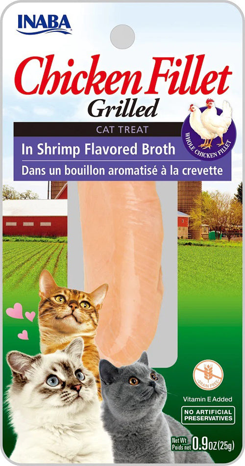 **Inaba Cat Grill Fil Chicken/Shrim Broth 0.9Oz/6Ct.