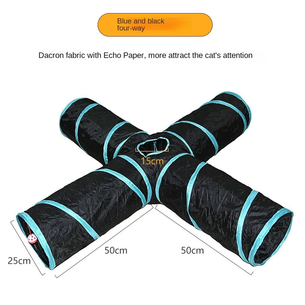 Cat Tunnel Foldable  Pet Supplies Cat S T Y Pass Play Tunnel Cat Toy Breathable Drill Barrel for Indoor loud paper